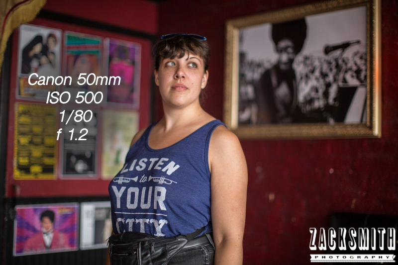 Especially in low light, the 50mm 1.2 was bright, and it was easy to focus with low nat light