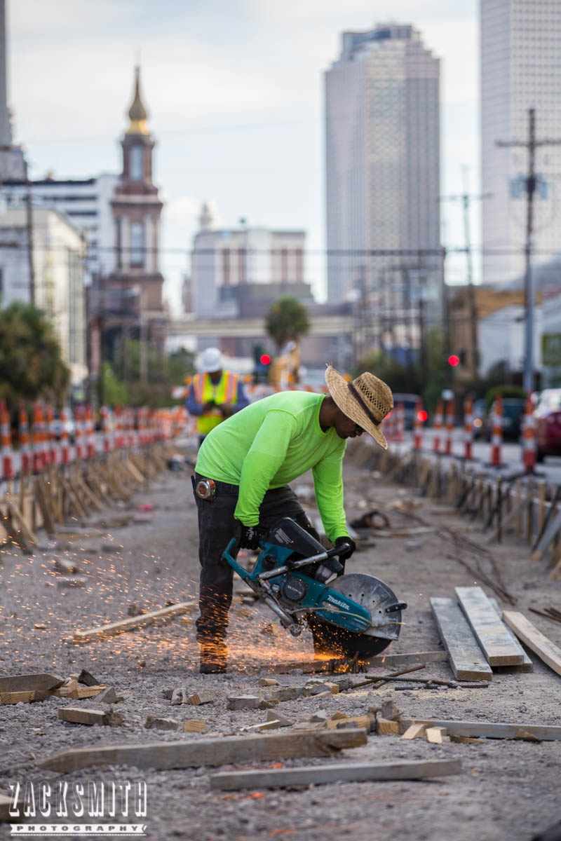 No flowers here..but I had to add this image of a construction worker at Oretha Castle Haley. It