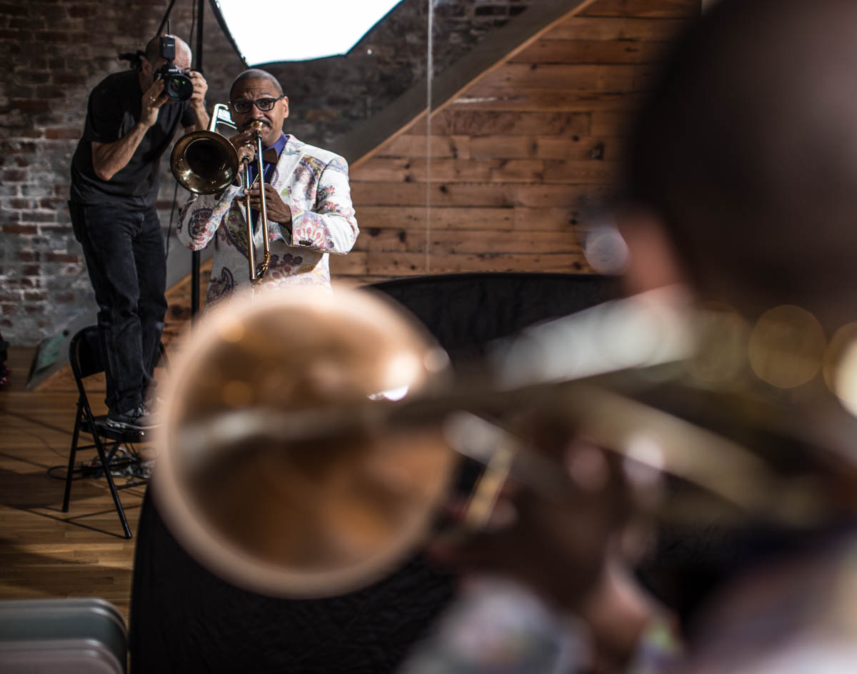 Zack photographing Delfeayo Marsalis in 2017. Come behind the scenes of focal length and learn to see like the camera!